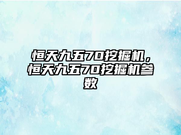 恒天九五70挖掘機，恒天九五70挖掘機參數